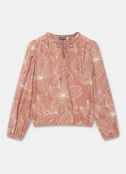 Brown Floral Print Blouse