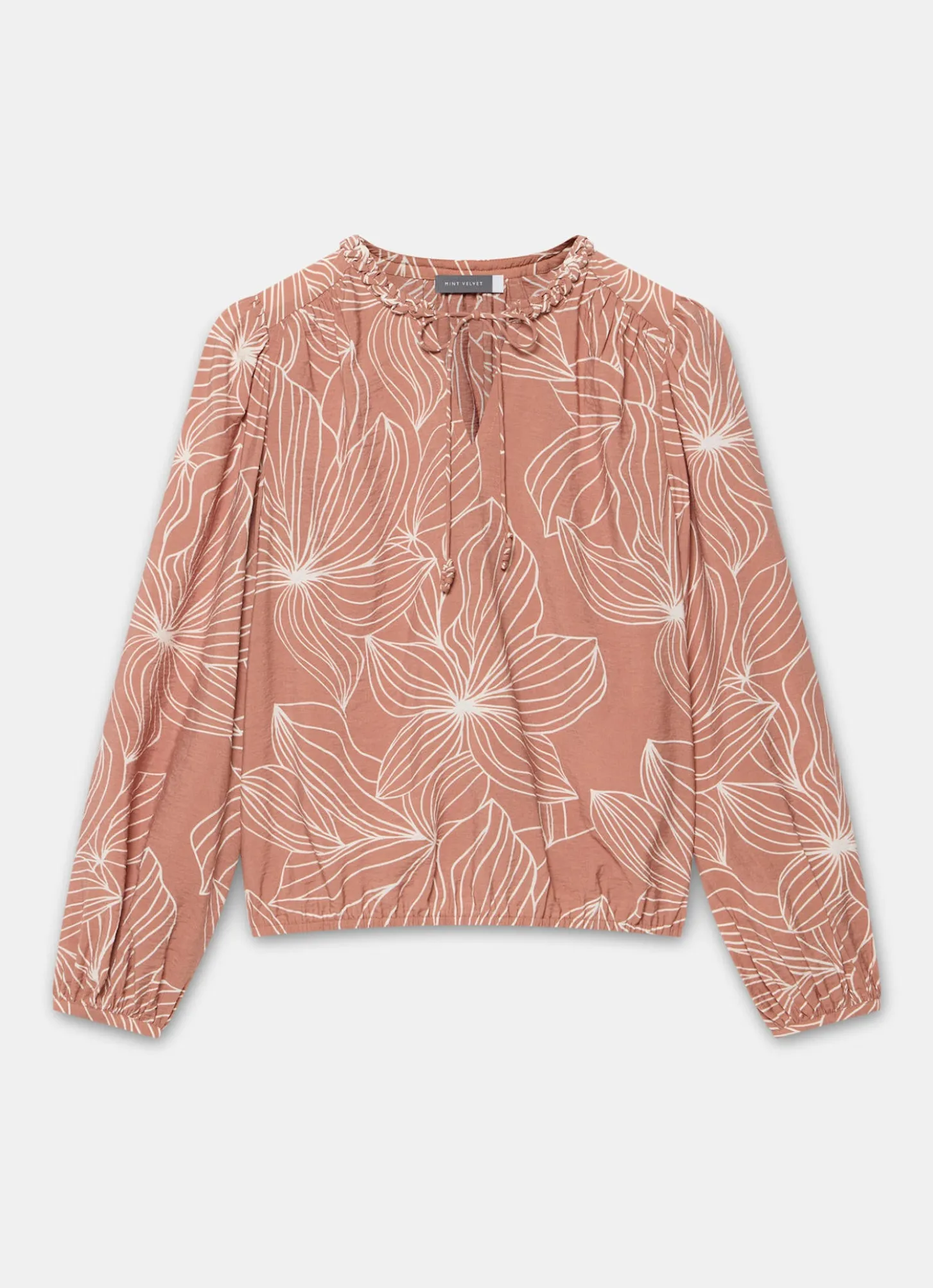 Brown Floral Print Blouse