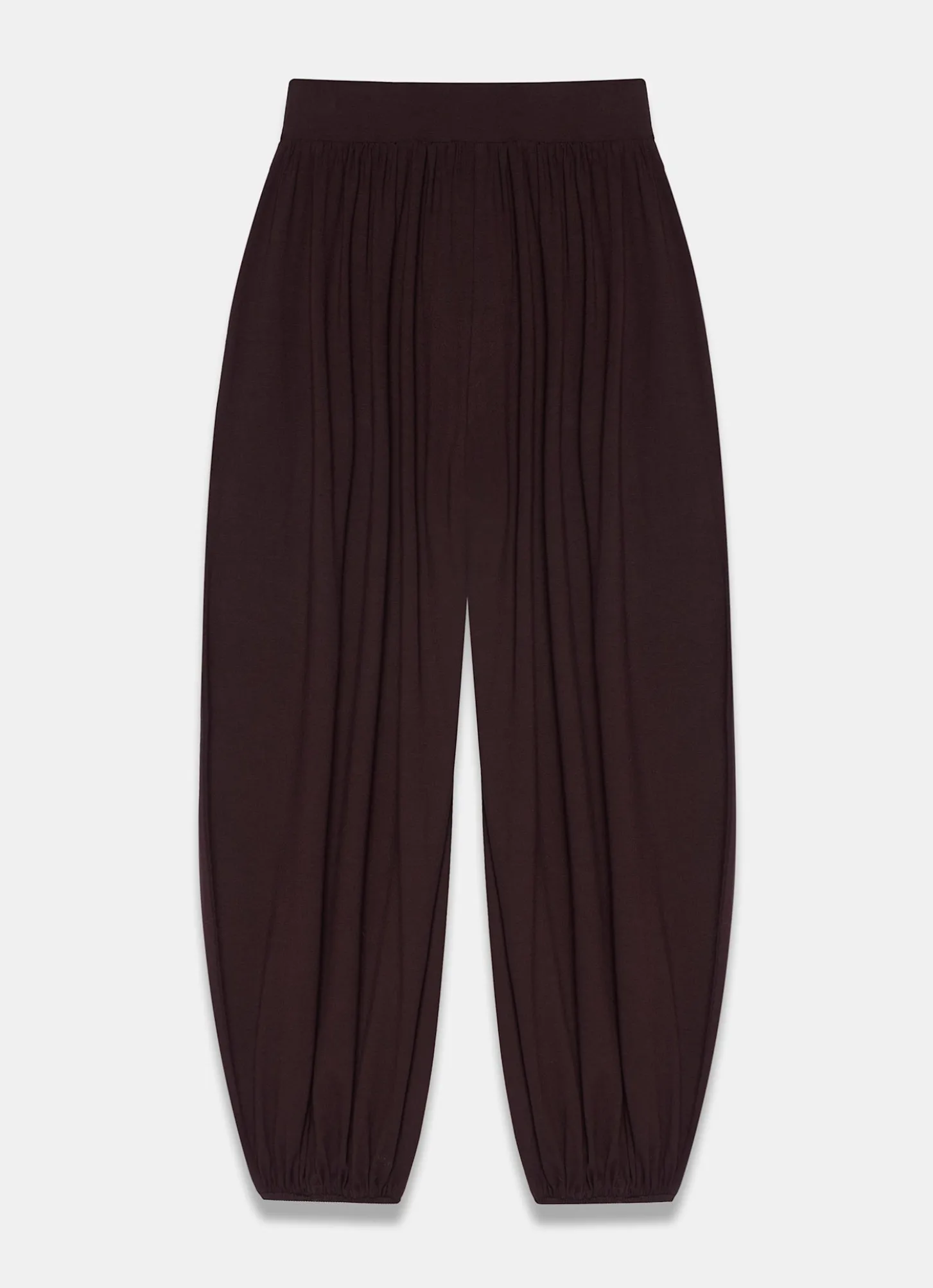 Brown Jersey Balloon Trousers