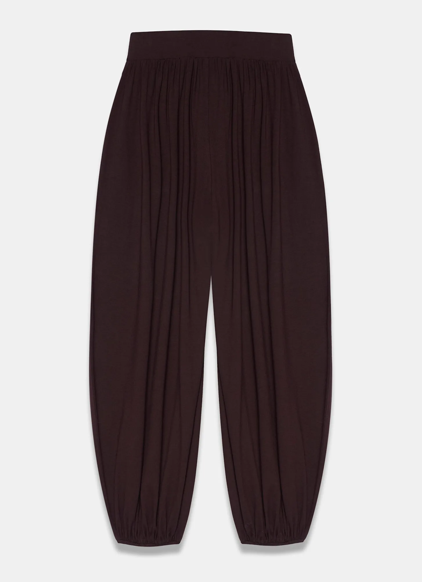 Brown Jersey Balloon Trousers
