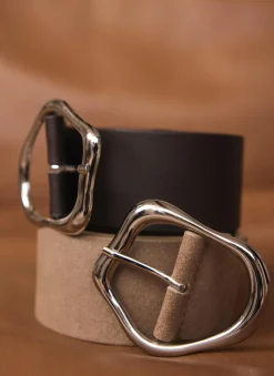 Brown Leather Wide Belt