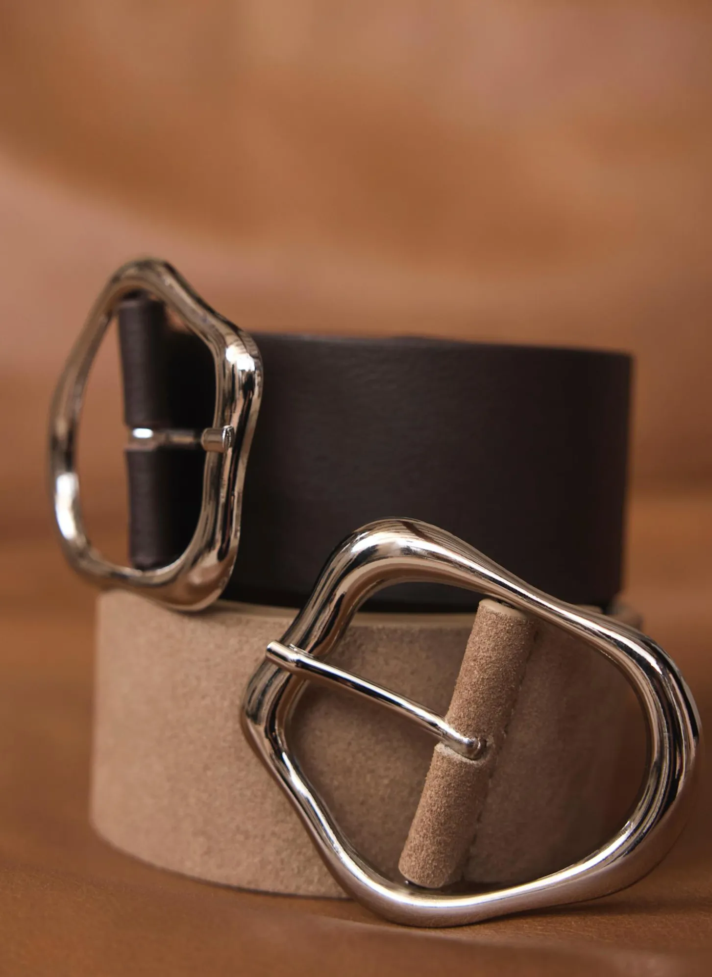 Brown Leather Wide Belt