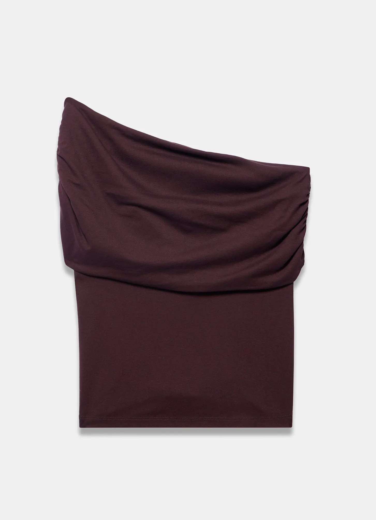 Brown One Shoulder Drape Top