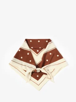 Brown Polka Dot Print Scarf