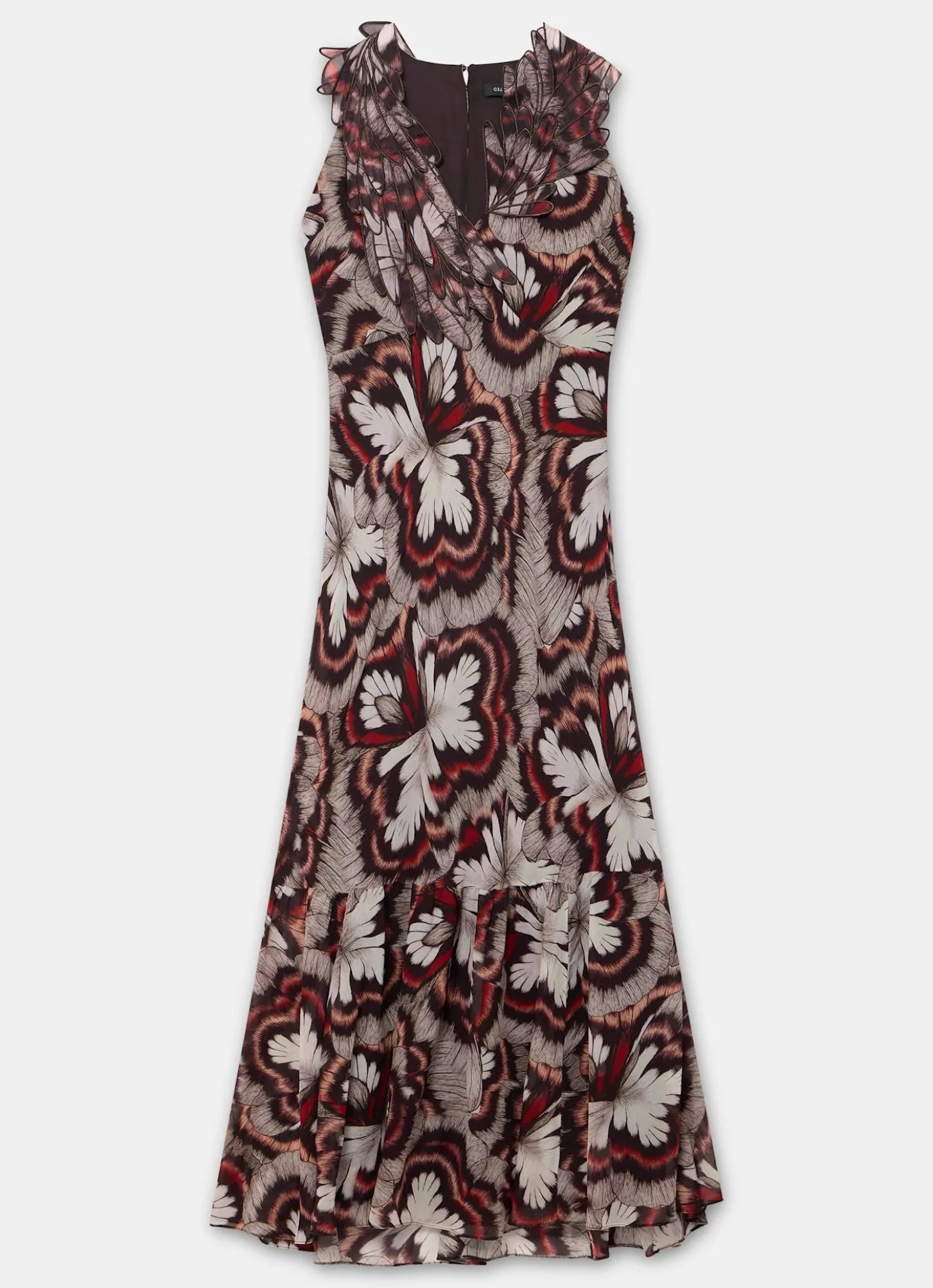 Brown Printed Maxi Dress