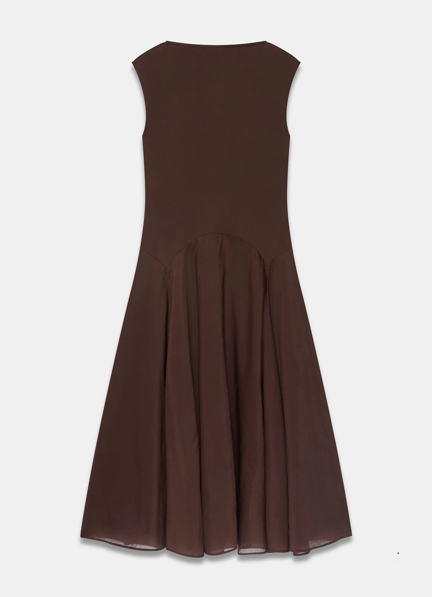 Brown Sleeveless Midi Dress
