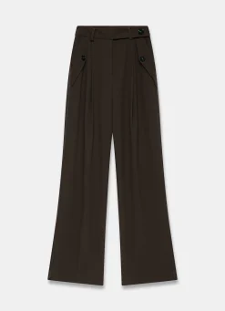 Brown Tailored Wide Trousers