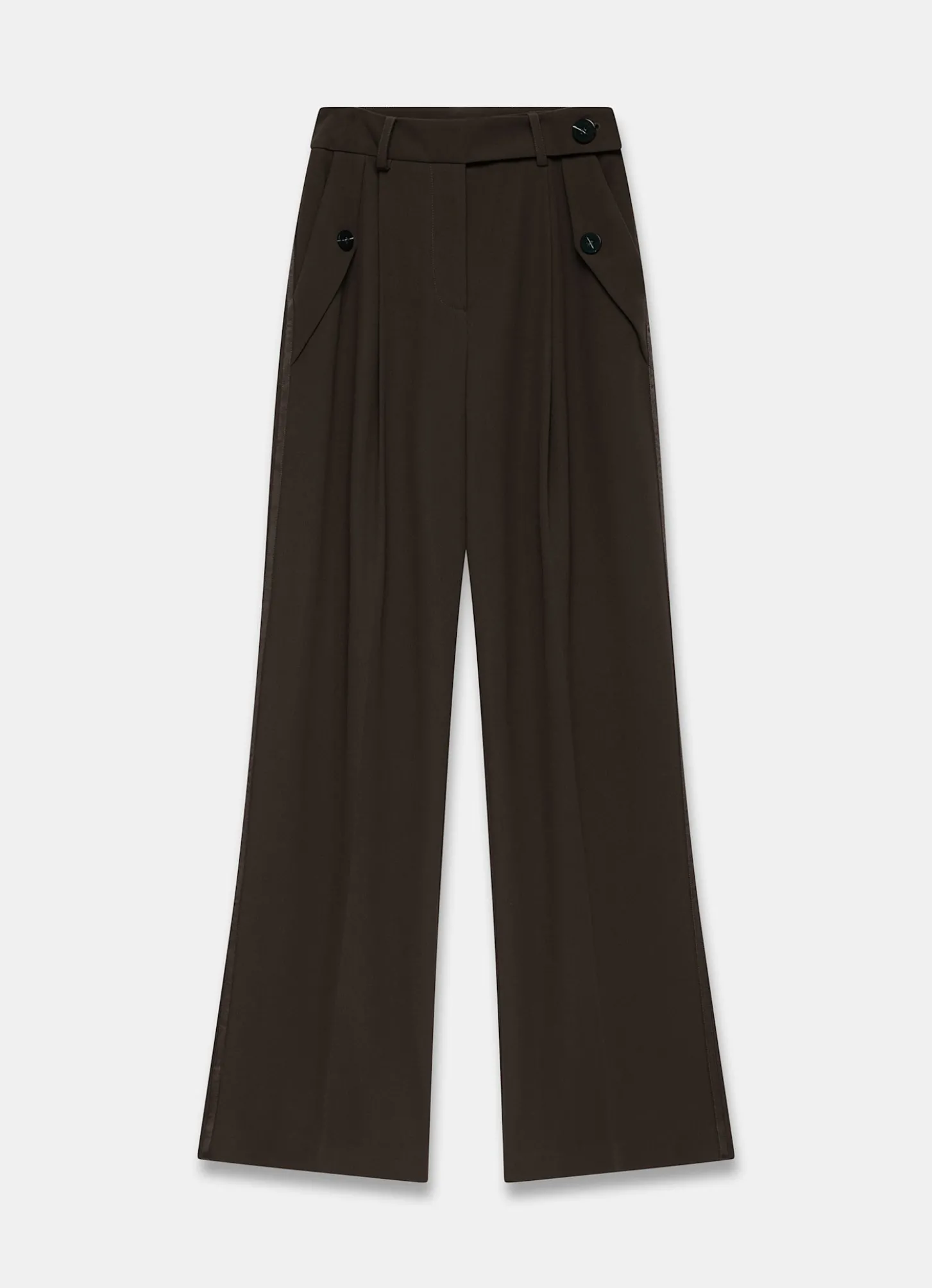 Brown Tailored Wide Trousers