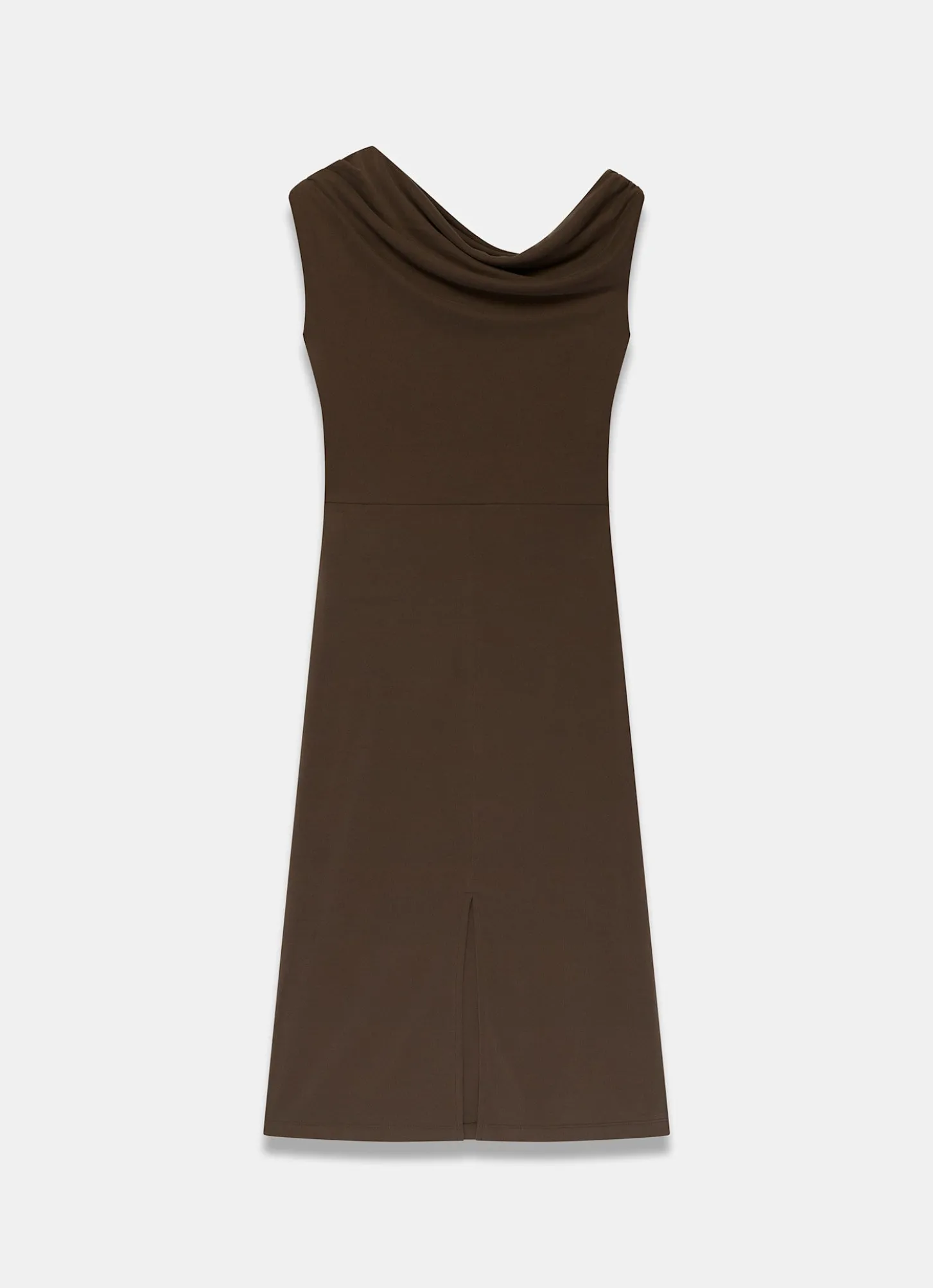 Brown Tie Detail Midi Dress