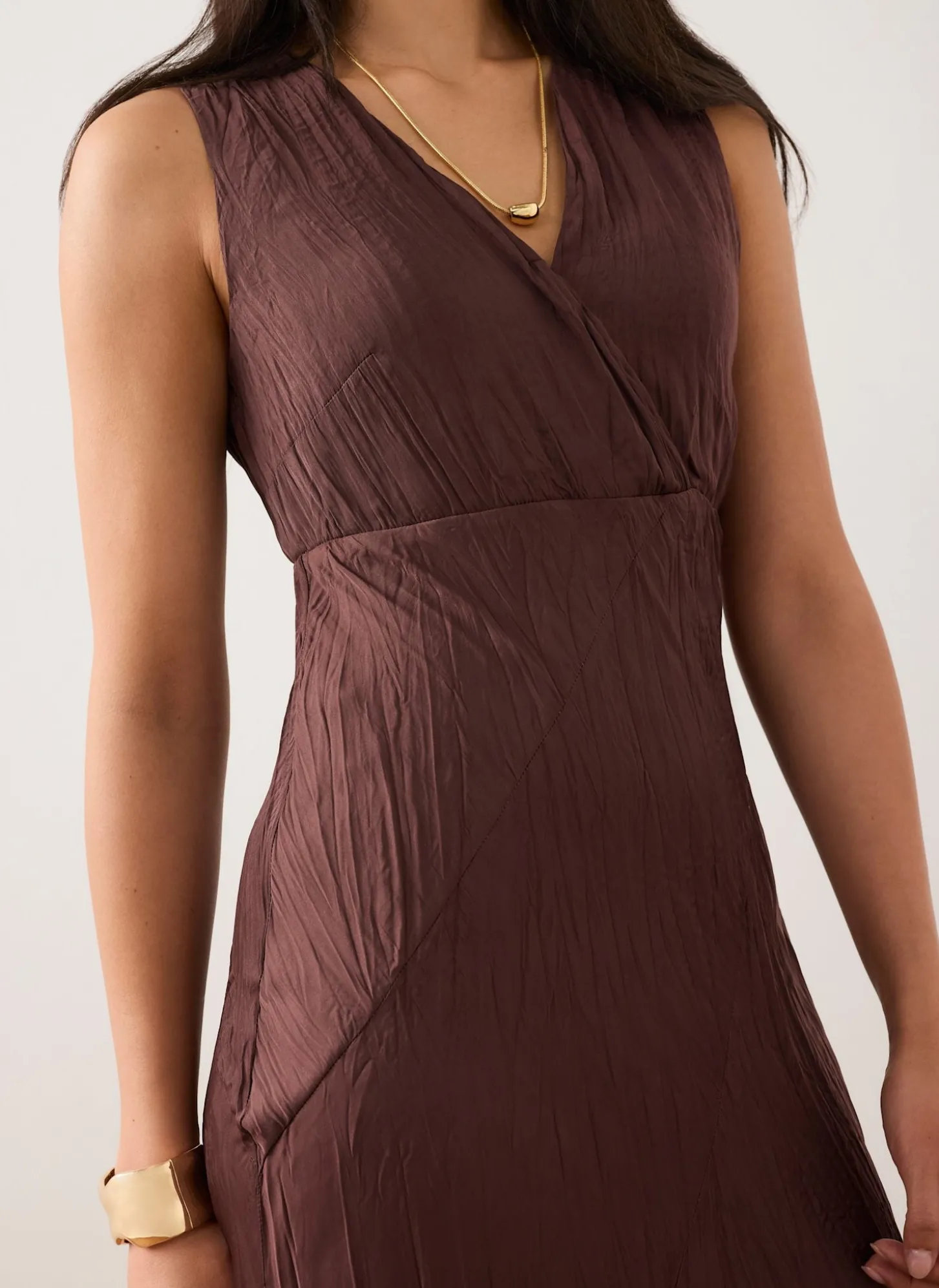 Burgundy Crinkle Maxi Dress