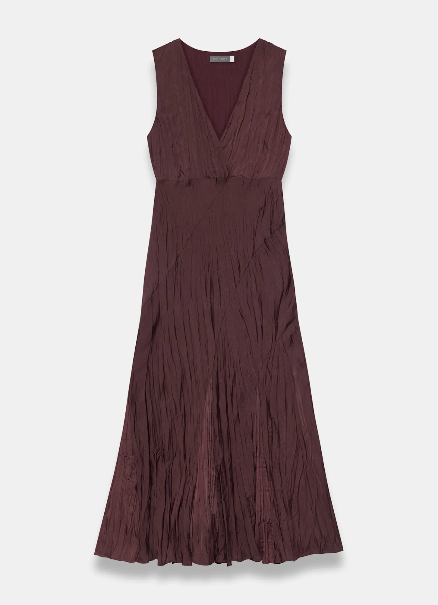 Burgundy Crinkle Maxi Dress