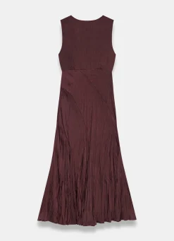 Burgundy Crinkle Maxi Dress