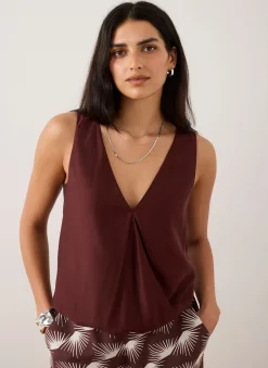 Burgundy Gathered Cami Top