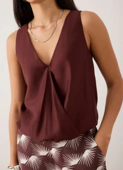 Burgundy Gathered Cami Top