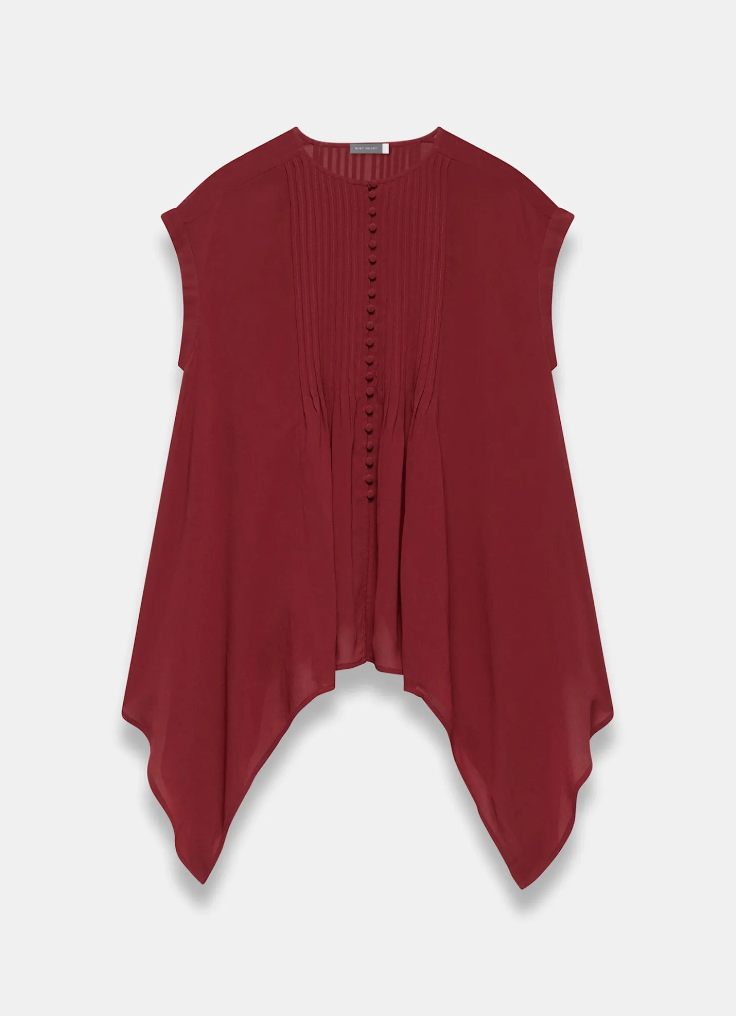 Burgundy Handkerchief Hemline Top