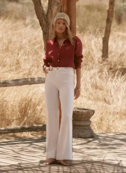 Burgundy Linen Blend Shirt