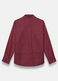 Burgundy Linen Blend Shirt