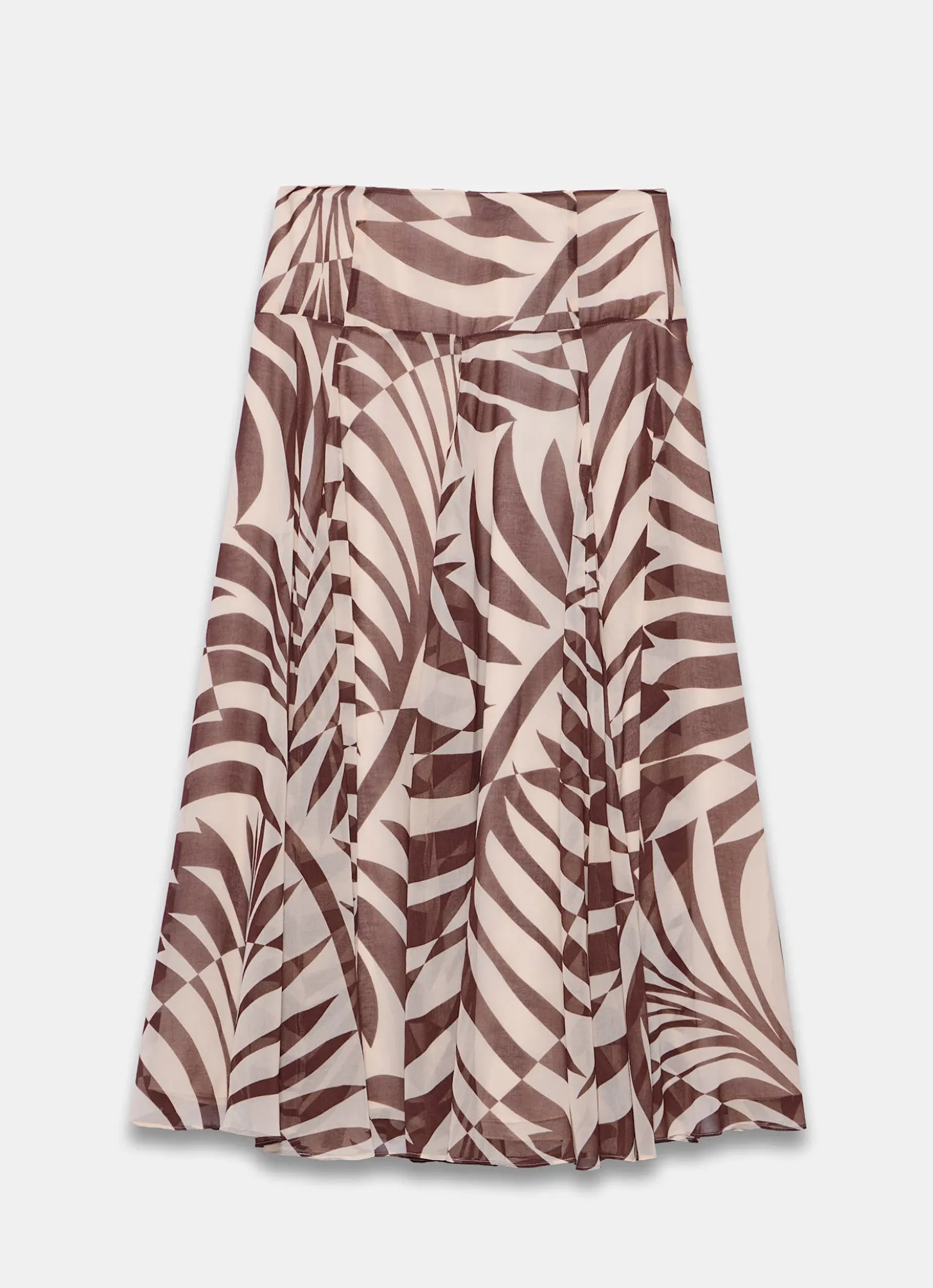 Burgundy Palm Print Maxi Skirt