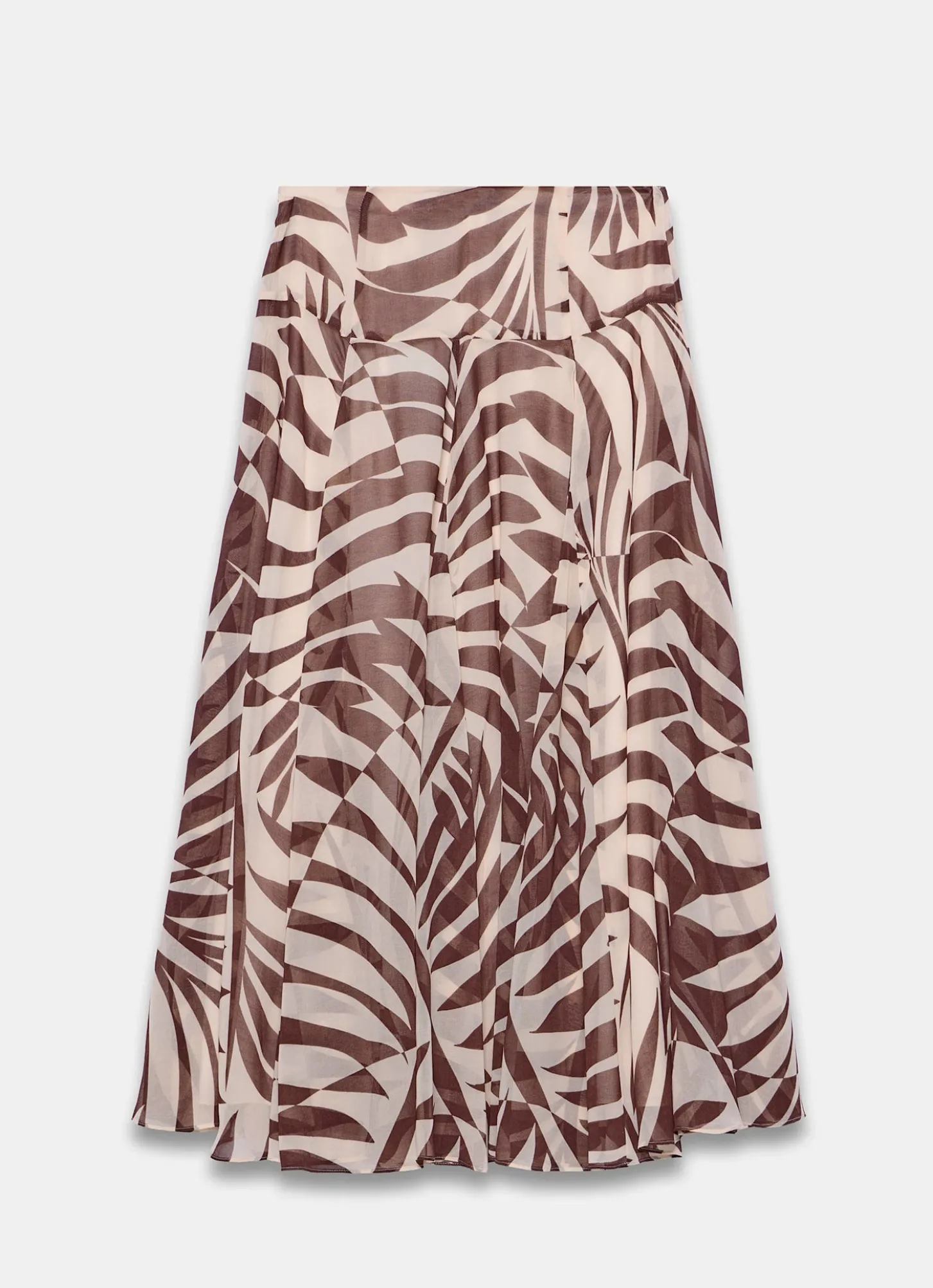 Burgundy Palm Print Maxi Skirt