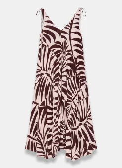 Burgundy Palm Print Maxi Dress