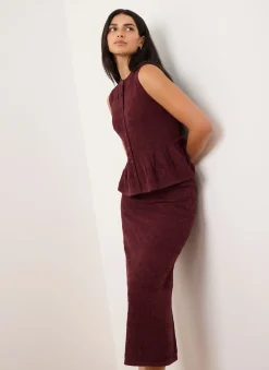 Burgundy Peplum Knit Top