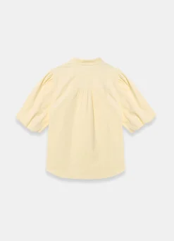 Butter Yellow Corduroy Puff Sleeve Blouse