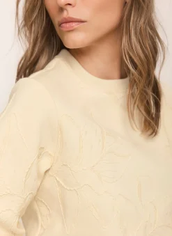 Butter Yellow Embroidered Sweatshirt