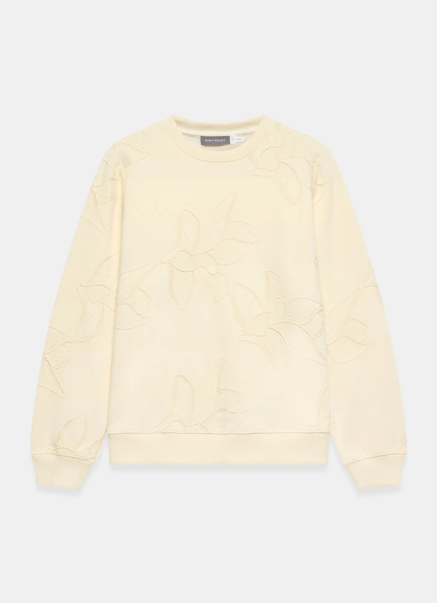 Butter Yellow Embroidered Sweatshirt