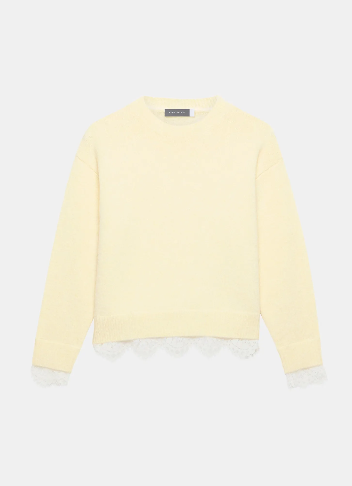 Butter Yellow Lace Hem Jumper