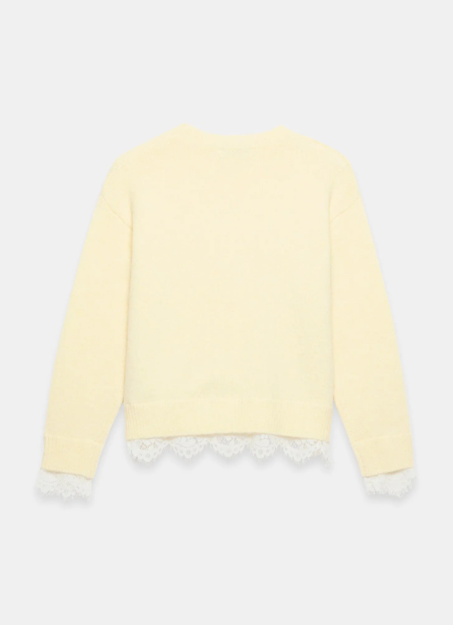 Butter Yellow Lace Hem Jumper