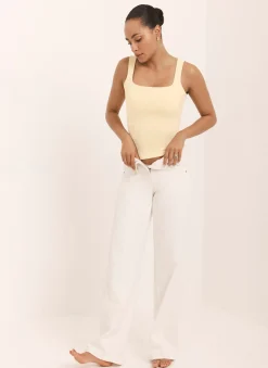 Butter Yellow Layering Scoop Neck Vest