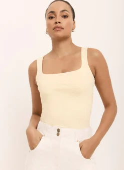 Butter Yellow Layering Scoop Neck Vest