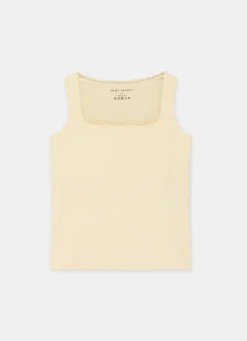 Butter Yellow Layering Scoop Neck Vest