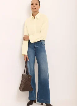 Butter Yellow Oversized Long Sleeve Shirt