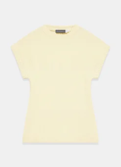Butter Yellow Wool Blend Longline Knit Top
