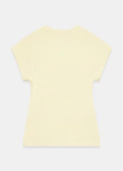 Butter Yellow Wool Blend Longline Knit Top