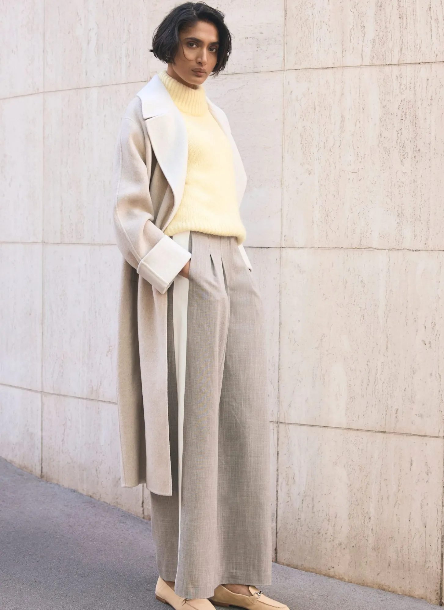 Butter Yellow Wool Blend Sleeveless Knit Top