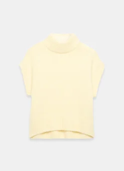 Butter Yellow Wool Blend Sleeveless Knit Top
