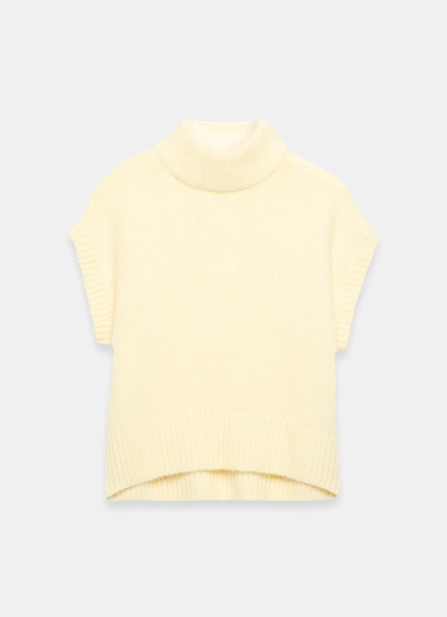 Butter Yellow Wool Blend Sleeveless Knit Top