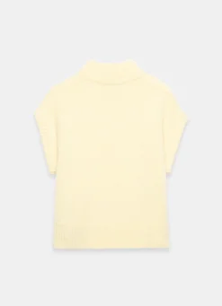 Butter Yellow Wool Blend Sleeveless Knit Top