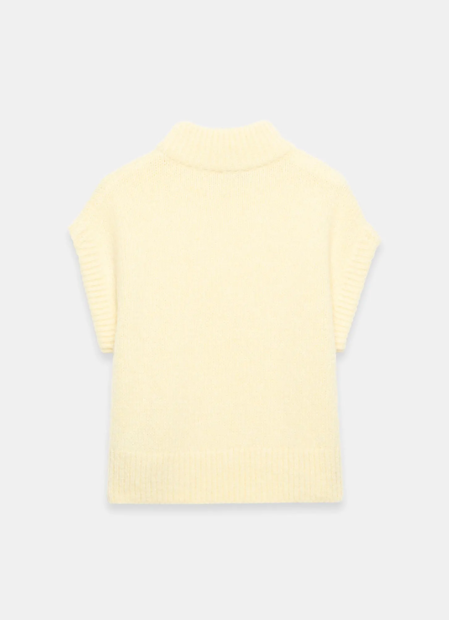 Butter Yellow Wool Blend Sleeveless Knit Top