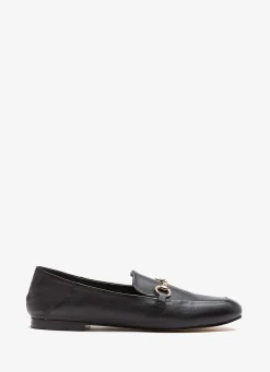 Camille Black Leather Loafers