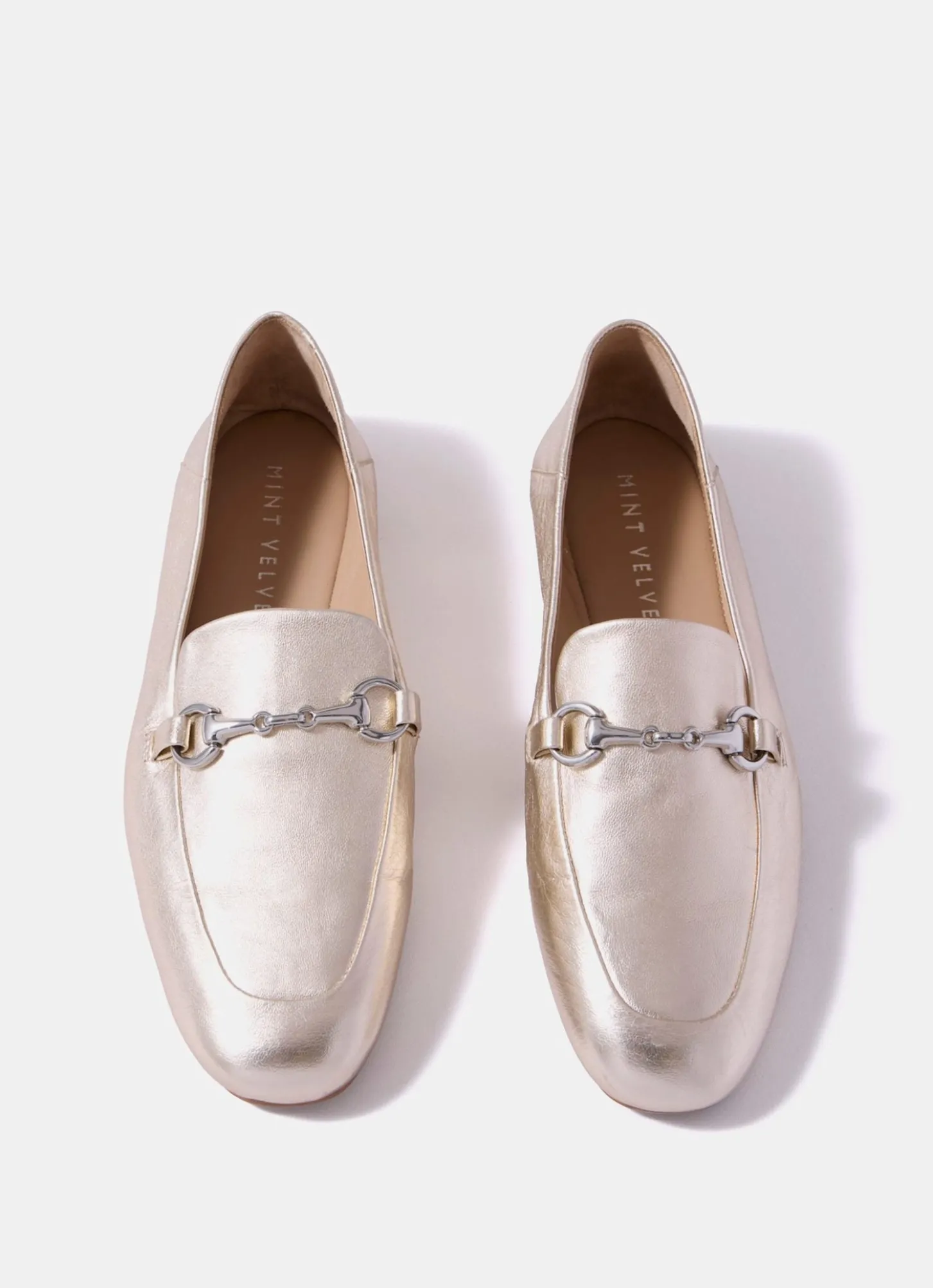 Camille Gold Leather Loafers