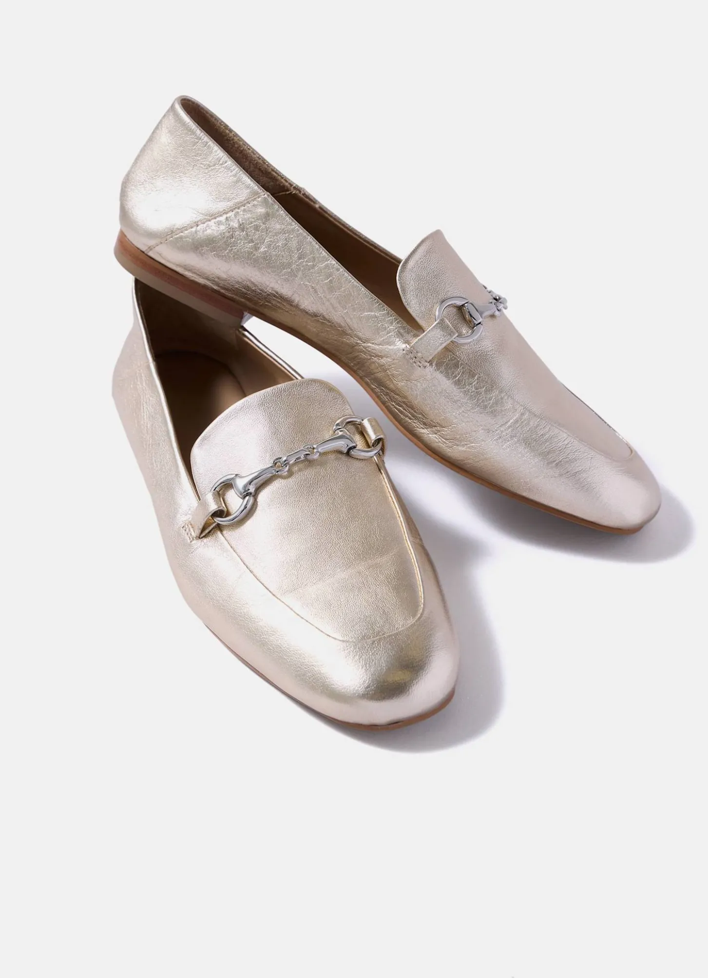 Camille Gold Leather Loafers