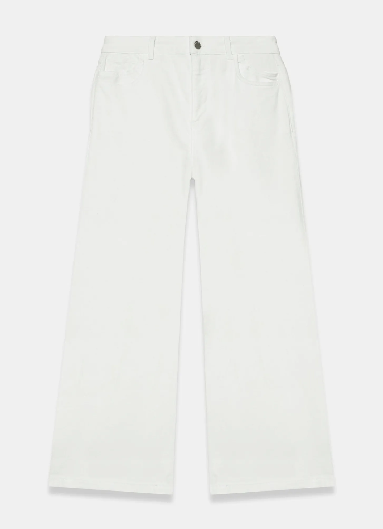 Cream Ankle Wide Leg Jeans