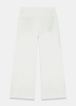 Cream Ankle Wide Leg Jeans