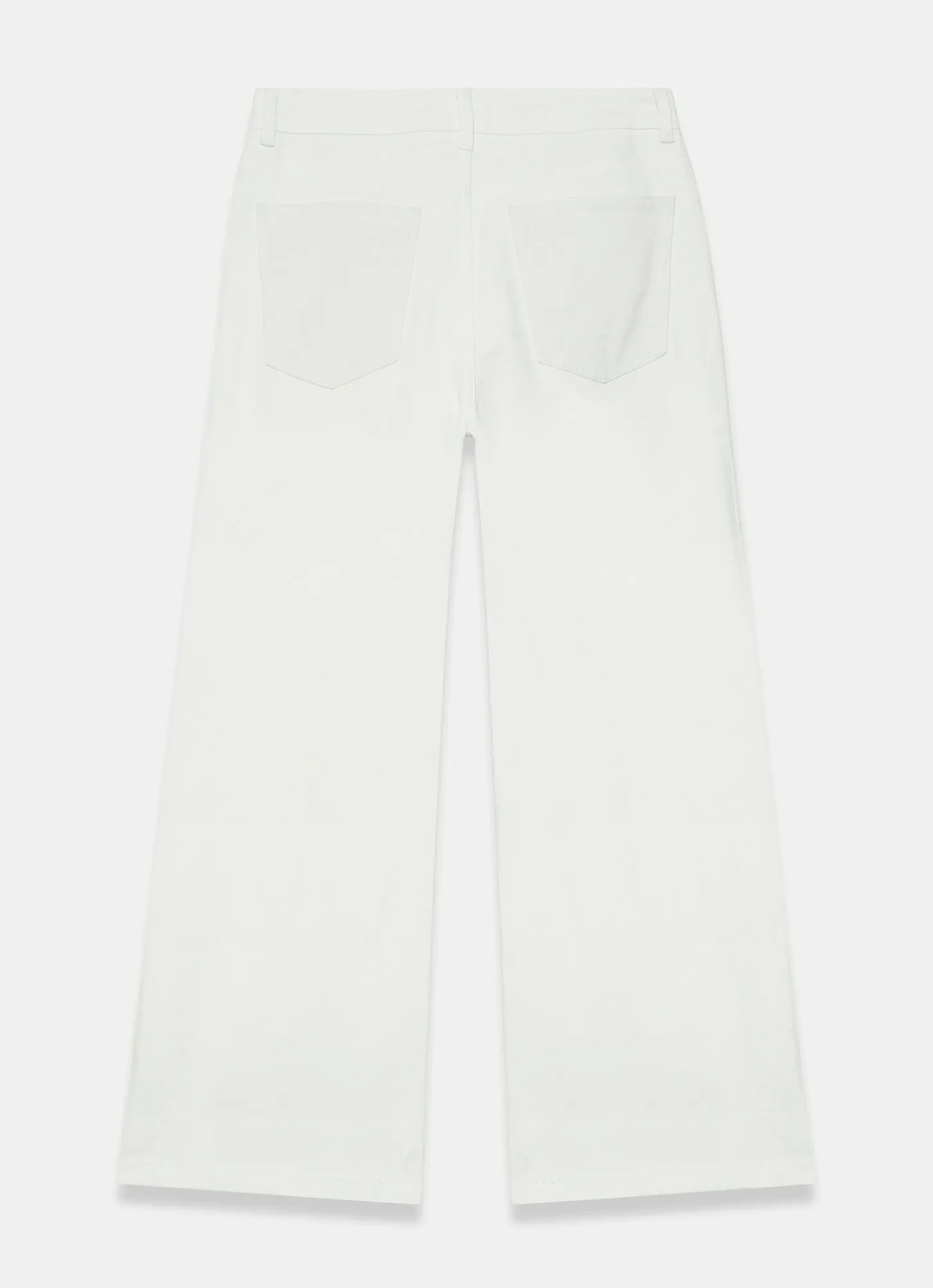 Cream Ankle Wide Leg Jeans