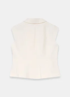 Cream Asymmetric Tailored Waistcoat