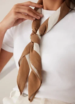 Cream Border Square Neck Scarf