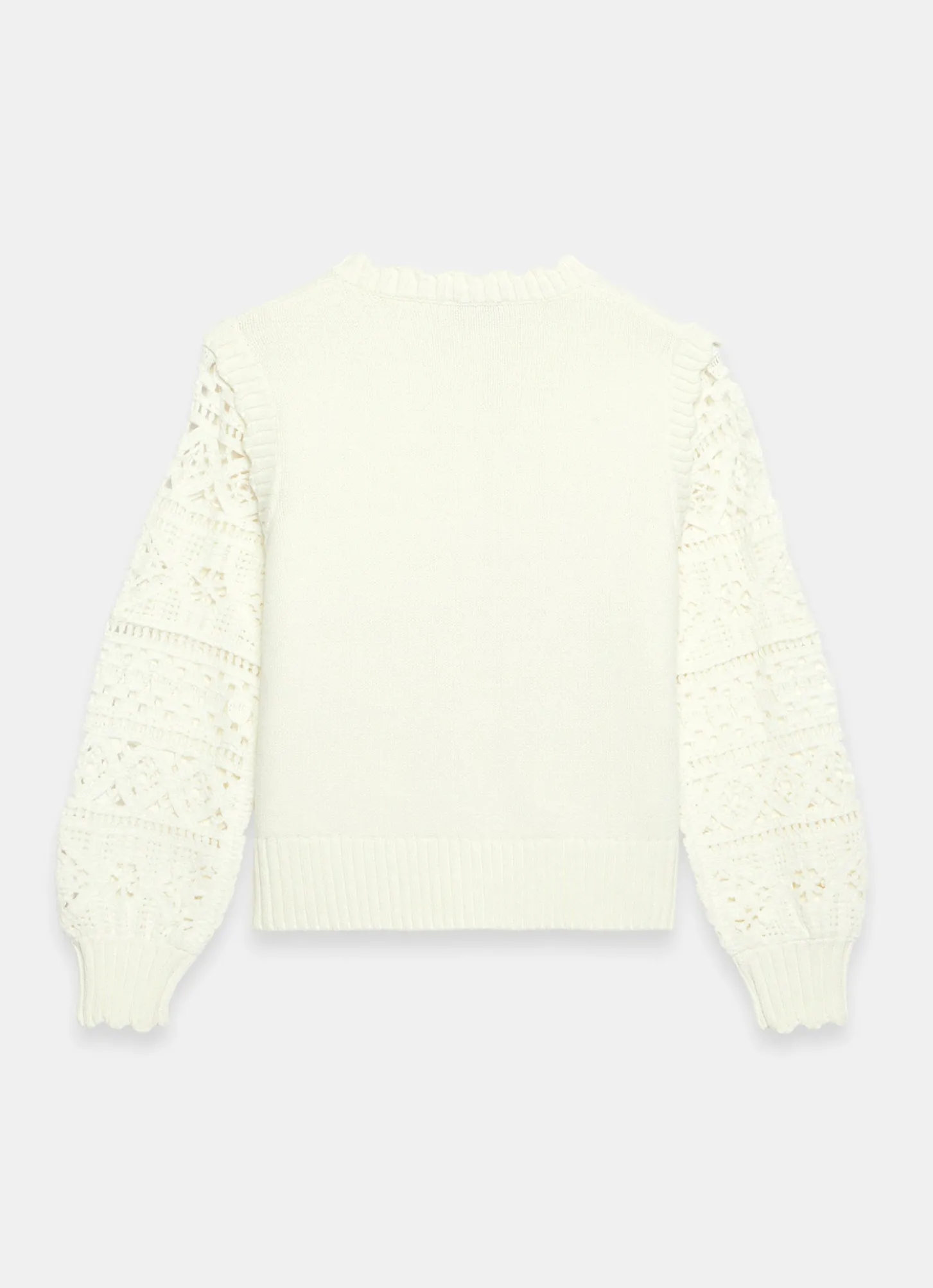 Cream Cotton Blend Crochet Cardigan